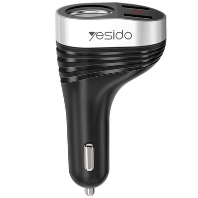 Yesido Smart Car Charger With Cigarette Lighter Port