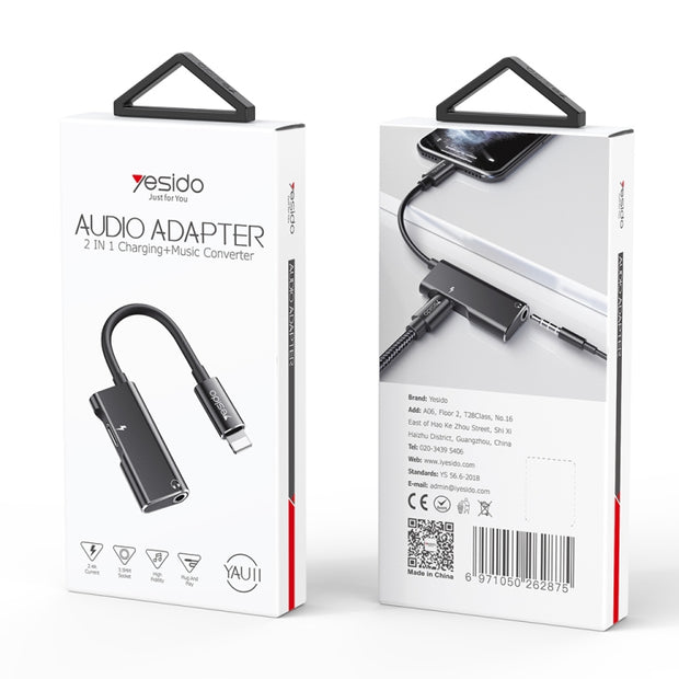 Yesido Audio Adapter 2 In 1 Charging & Music Converter