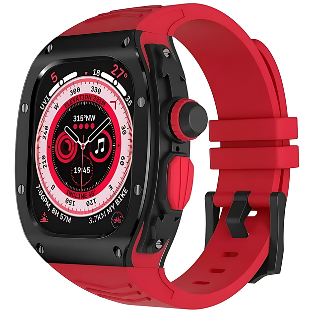 Luxury Designer Metal Case with Rubber Band for Apple Watch Ultra