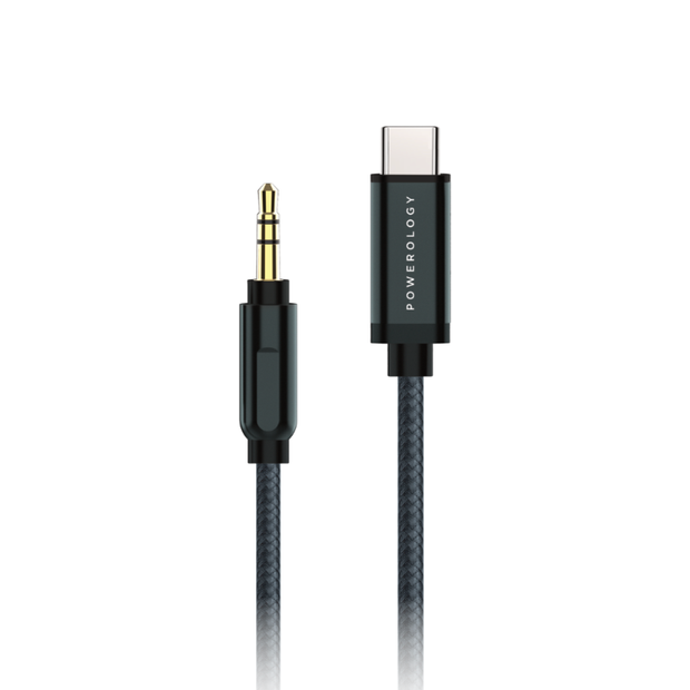 Powerology Braided Audio Type-C to 3.5mm AUX Cable 1.2m