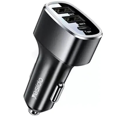 Yesido 3 Ports Car Charger PD Output 25W - iCase Stores
