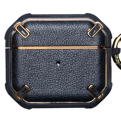 Gold Plated Leather AirPods Case - iCase Stores