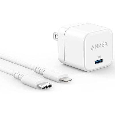 Anker 20W Fast Charger with Foldable Plug | PowerPort III Cube Charger with USB-C to Lightning 1.8m Cable - iCase Stores