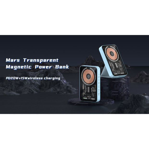 Recci Mars Series Transparent MagSafe Power Bank PD 20W