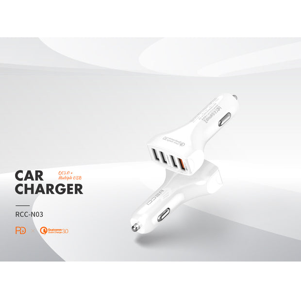 Recci Car Charger 4 USB Outputs 30W