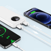 Recci Power Bank With 4 Built-In Cables & 2 USB-A Output LED Digital Display 10000mAh