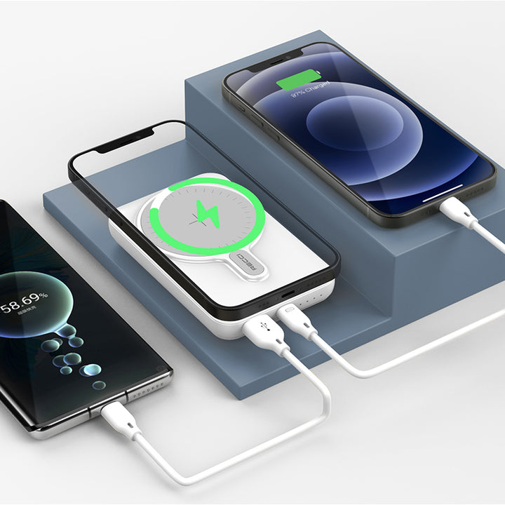 Recci Noble Magnetic Wireless Power Bank 2 USB Ports 10000mAh - iCase Stores