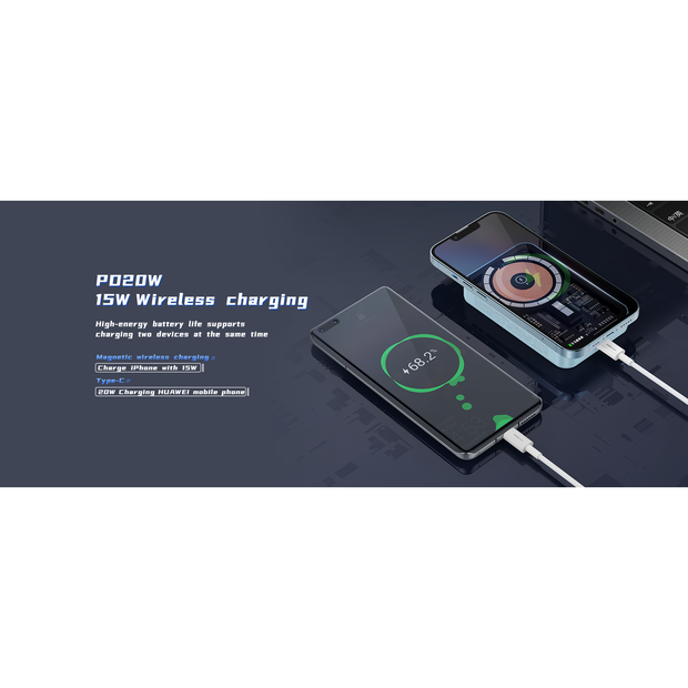 Recci Mars Series Transparent MagSafe Power Bank PD 20W