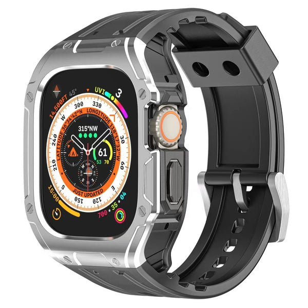 Luxury Modification Kit Silicone Band with Case Rugged for Apple Watch