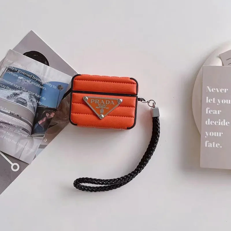 Prada Luxury Leather AirPods Case - iCase Stores