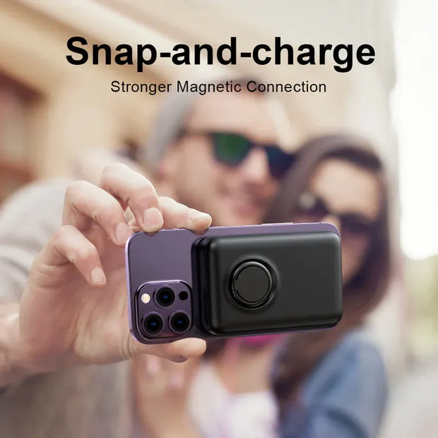 Joyroom Mini Magnetic Wireless Charging Power Bank With Ring Stand 20W 10000mAh
