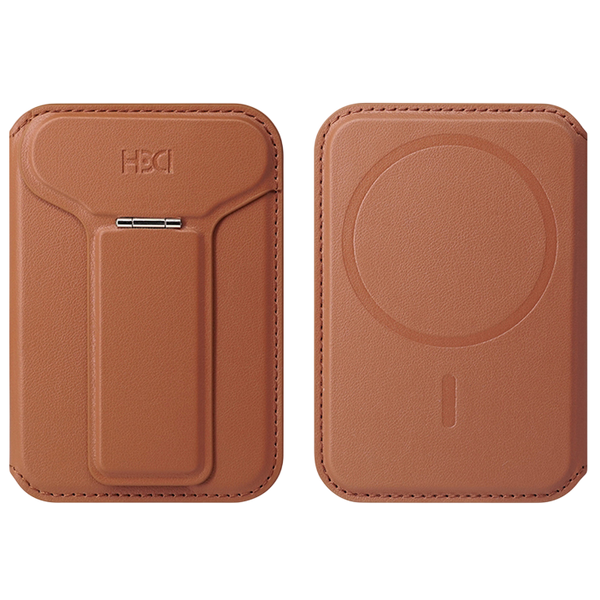 Premium Leather Magnetic Card Holder with Stand