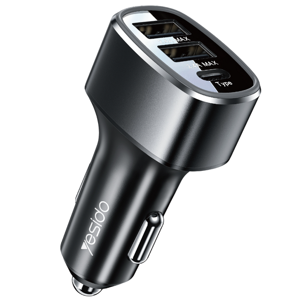 Yesido 49W 3 Ports Fast Car Charger