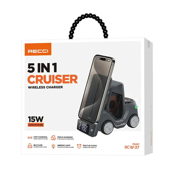 Recci 5-In-1 Cruiser Smart Wireless Charger 15W