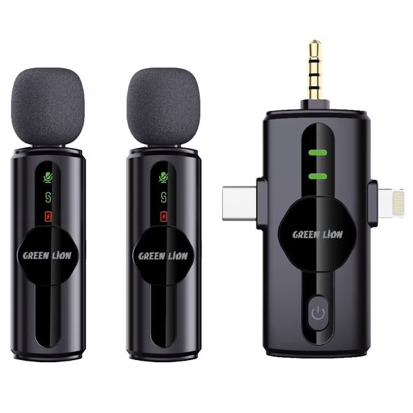 Green Lion Dual Wireless Microphones 3-Level Noise Cancellation