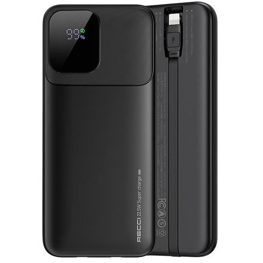 Recci 20000mAh Dual-Cable Fast Charging Power Bank
