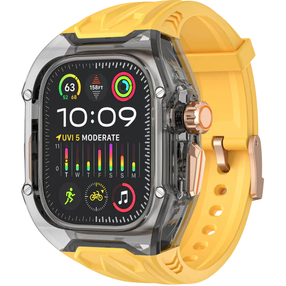 Rugged Sport Strap With Clear Protective Cover for Apple Watch