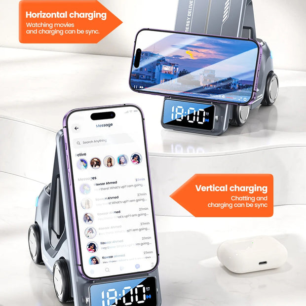 Toocki 5 In 1 Multifunctional Wireless Charging With Alarm Clock