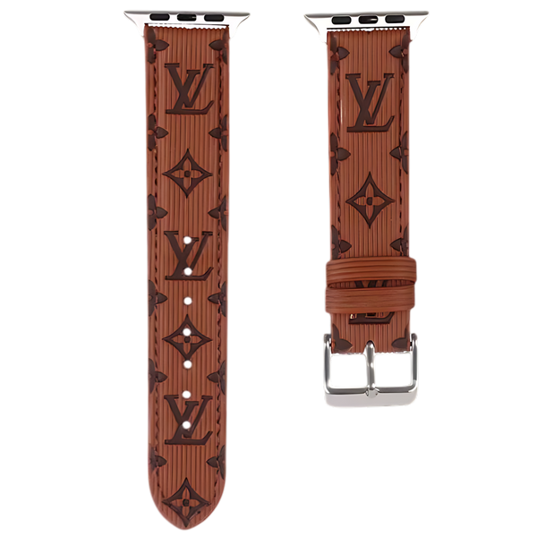 Luxury LV Monogram Leather Strap for Apple Watch