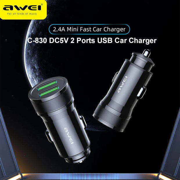 Awei Dual USB Port Car Charger 2.4A