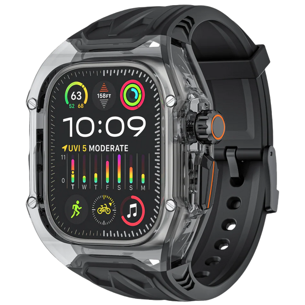 Rugged Sport Strap With Clear Protective Cover for Apple Watch