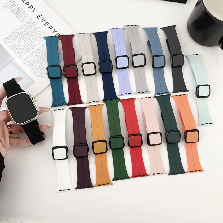 Magnetic Silicone Folding Buckle Band For Apple Watch - iCase Stores