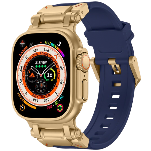 Tough Hybrid Metal Soft Rubber Band for Apple Watch