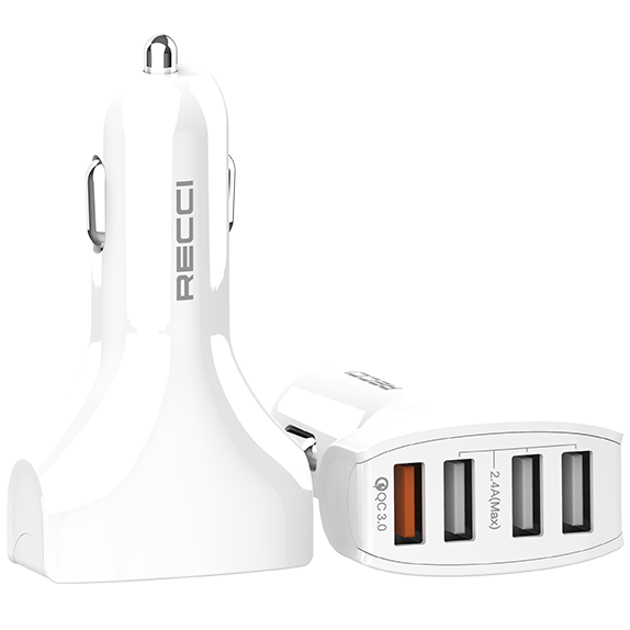 Recci Car Charger 4 USB Outputs 30W