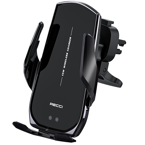 RECCI Wireless Charging Car Holder 15W Fast Charger with Auto-Clamp