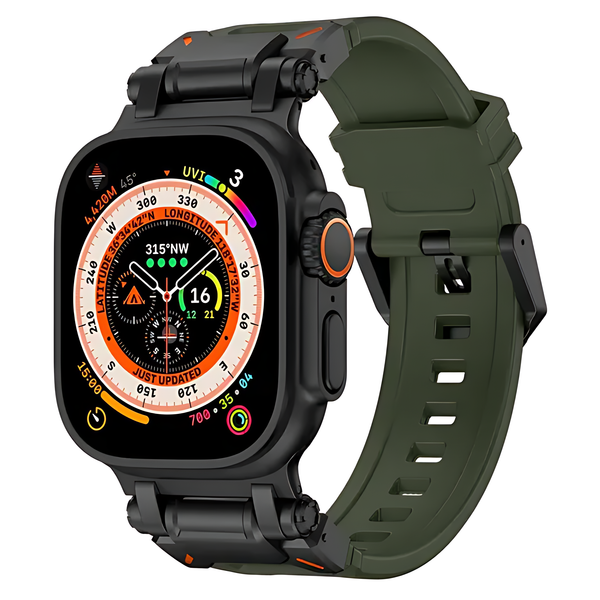 Tough Hybrid Metal Soft Rubber Band for Apple Watch