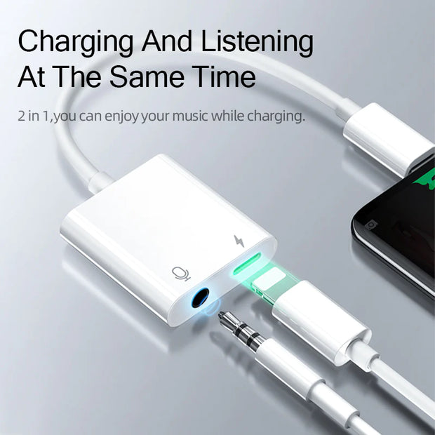 Joyroom Lightning to 3.5mm + Lightning Adapter (Support Calls)