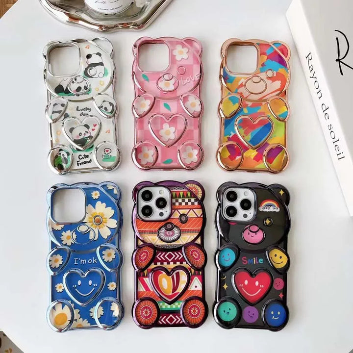 Electroplating Edge Love Heart Bear Case - iCase Stores