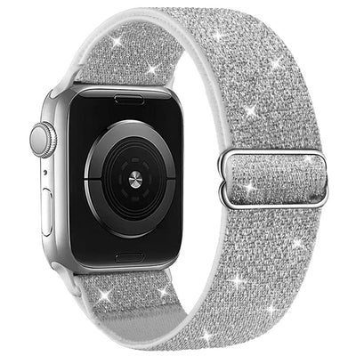 Glitter Adjustable Nylon Bracelet Band For Apple Watch