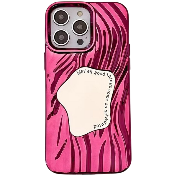Stylish Glossy Mirror With Unique Wavy Texture Case