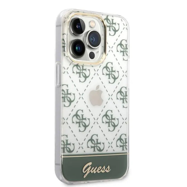 𝐆𝐔𝐄𝐒𝐒 Electroplated 4G Pattern Bottom Stripe Script Logo Case