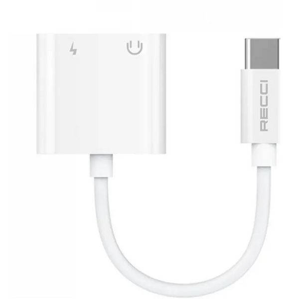 Recci HUB 2in1 Function Converter Type-C To Type-C 10cm - iCase Stores