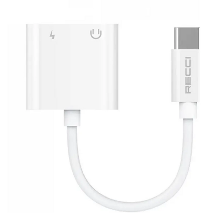 Recci HUB 2in1 Function Converter Type-C To Type-C 10cm - iCase Stores