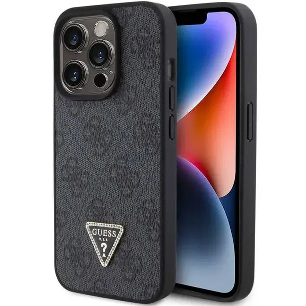 Guess PU Leather Case With 4G Triangle Strass & Triangle Logo - iCase Stores
