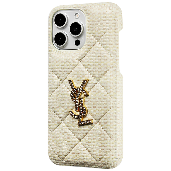 Elegant Fabric Luxury with YSL Inspired Logo Case