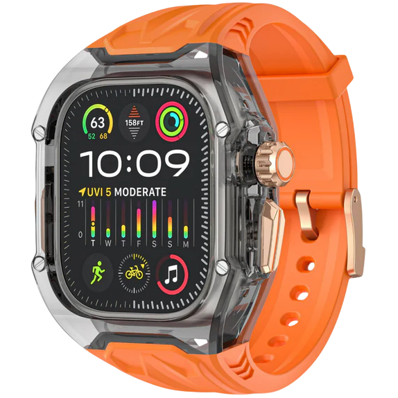 Rugged Sport Strap With Clear Protective Cover for Apple Watch