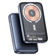 USAMS PD20W+QC3.0 Aluminum Alloy Transparent 15W Magnetic Wireless Power Bank 10000mAh