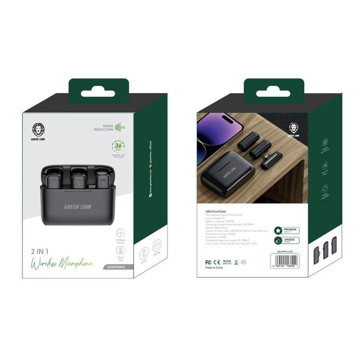 Green Lion 2 in 1 Wireless Microphone with (Lightning Connector) - iCase Stores