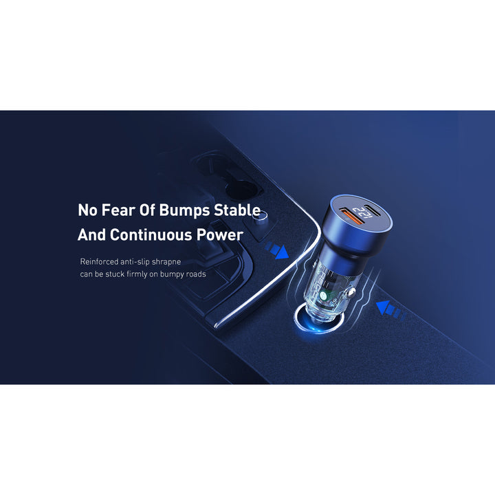 Recci Transparent Car Charger With Digital Display 50W - iCase Stores