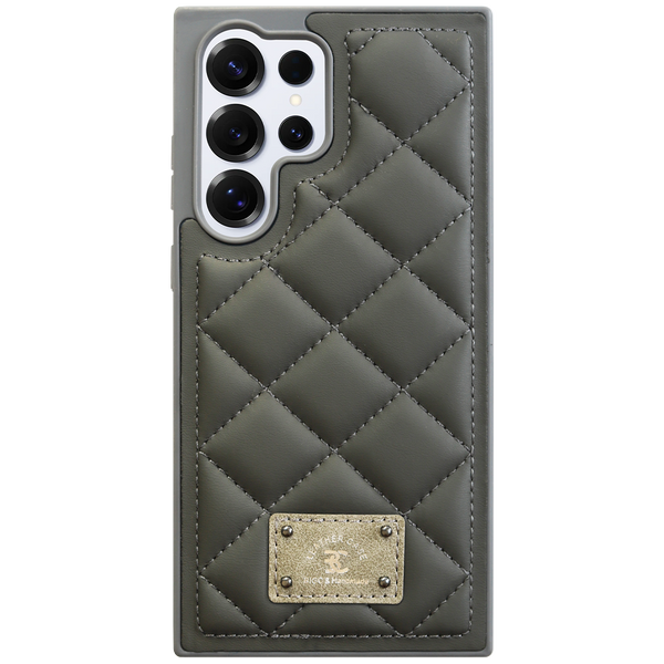 Luxury Quilted Leather Premium Shockproof Case for Samsung