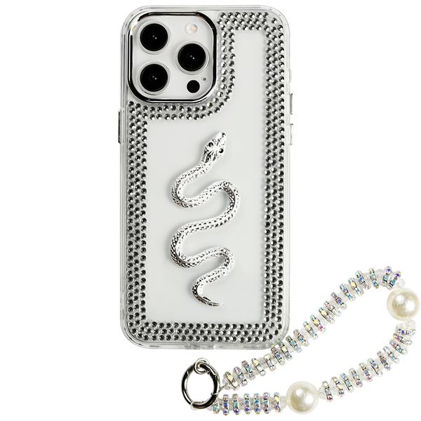 Crystal Snake Bling with Diamond Lanyard Case