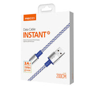 Recci Instant 3A (Type-C) Fast Charging Cable 2M - iCase Stores