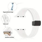 Solid Color Magnetic Buckle Silicone Watch Band For Apple Watch