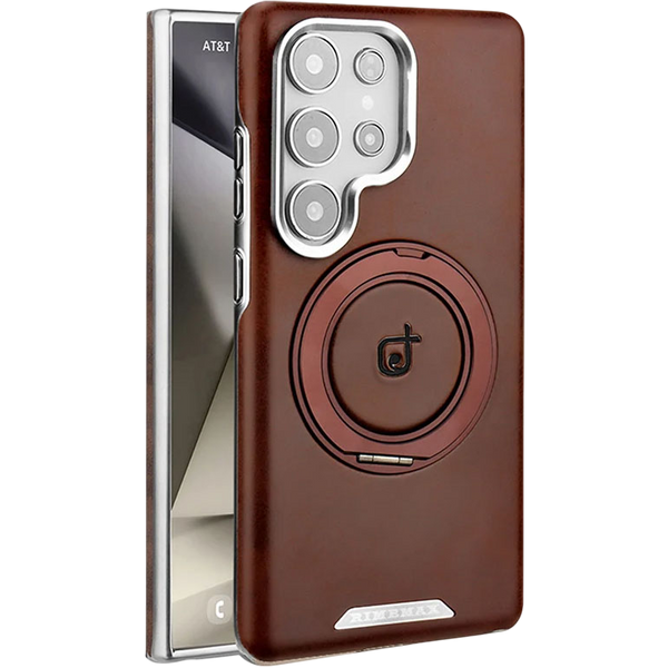 Rimbmax Luxury MagSafe Leather Texture Case for Samsung