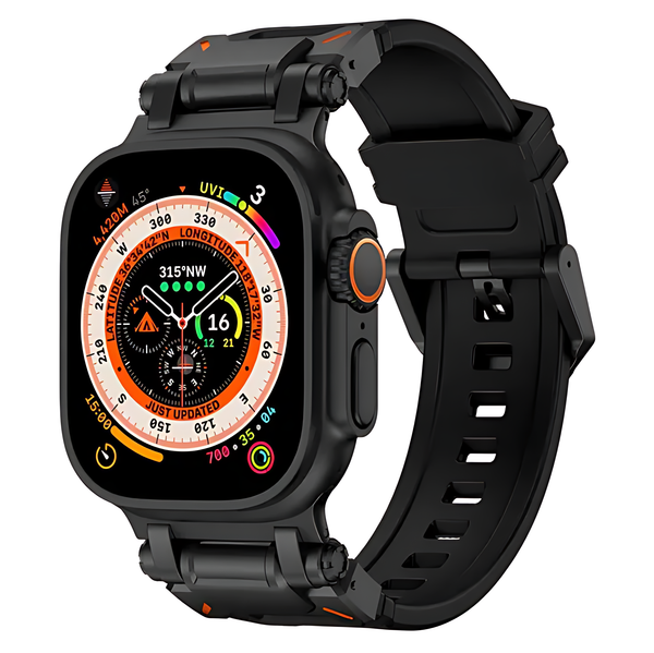 Tough Hybrid Metal Soft Rubber Band for Apple Watch