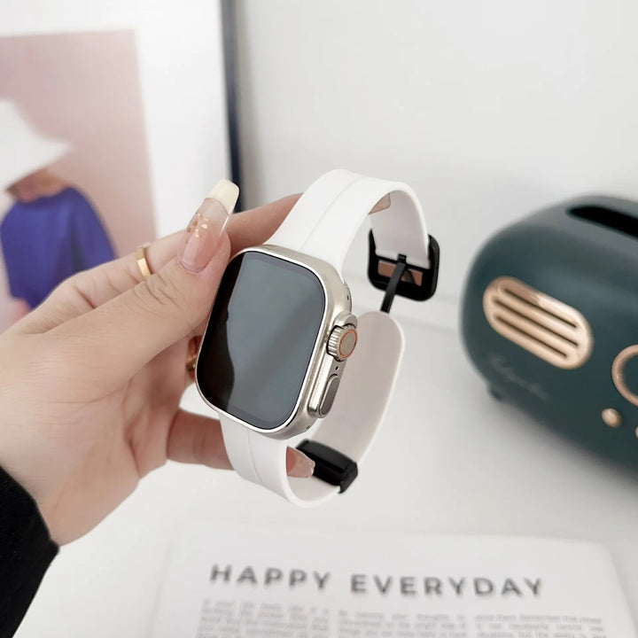 Magnetic Silicone Folding Buckle Band For Apple Watch - iCase Stores